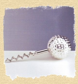 Korkenzieher aus Silber in Golfballform