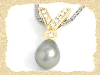 Anhnger - Tahitiperlen und Diamanten