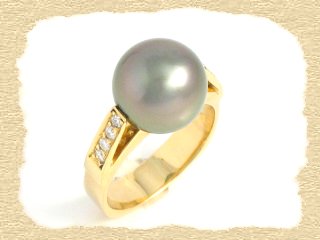 Ring - Tahitiperlen und Diamanten