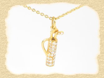 "Golfbag" aus 750/Gelbgold mit Diamanten