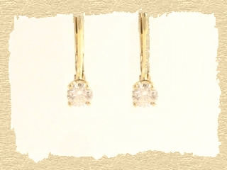 Gelbgold-Ohrring mit feinstem Diamanten - Handarbeit