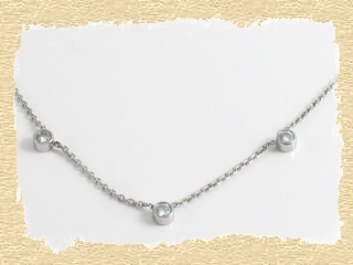 950/000 Platincollier mit feinen Diamanten - Handarbeit 